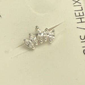 Silver Marquise Earring for cartilage/helix/tragus